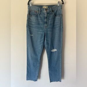 Madewell The Perfect Vintage Jean High-Rise Raw Hem Magic Pockets Size 29 NWT